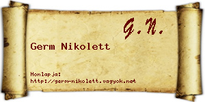 Germ Nikolett névjegykártya